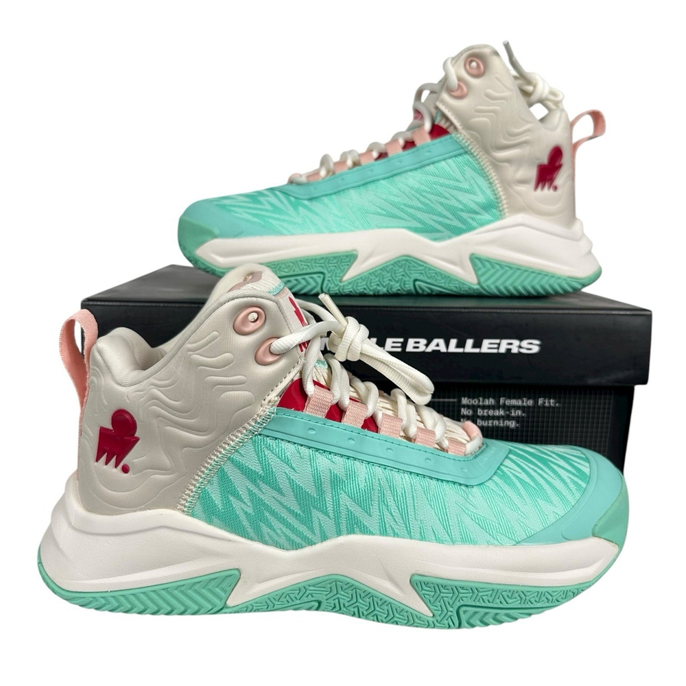 Moolah Press Break v2 Shoes Moolah Movement Red/Aqua Youth Size 5 Basketball
